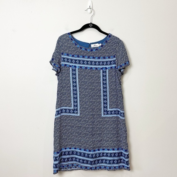 Vineyard Vines Dresses & Skirts - Vineyard Vines Embroidered Linen Floral Dress Blue Short Sleeve